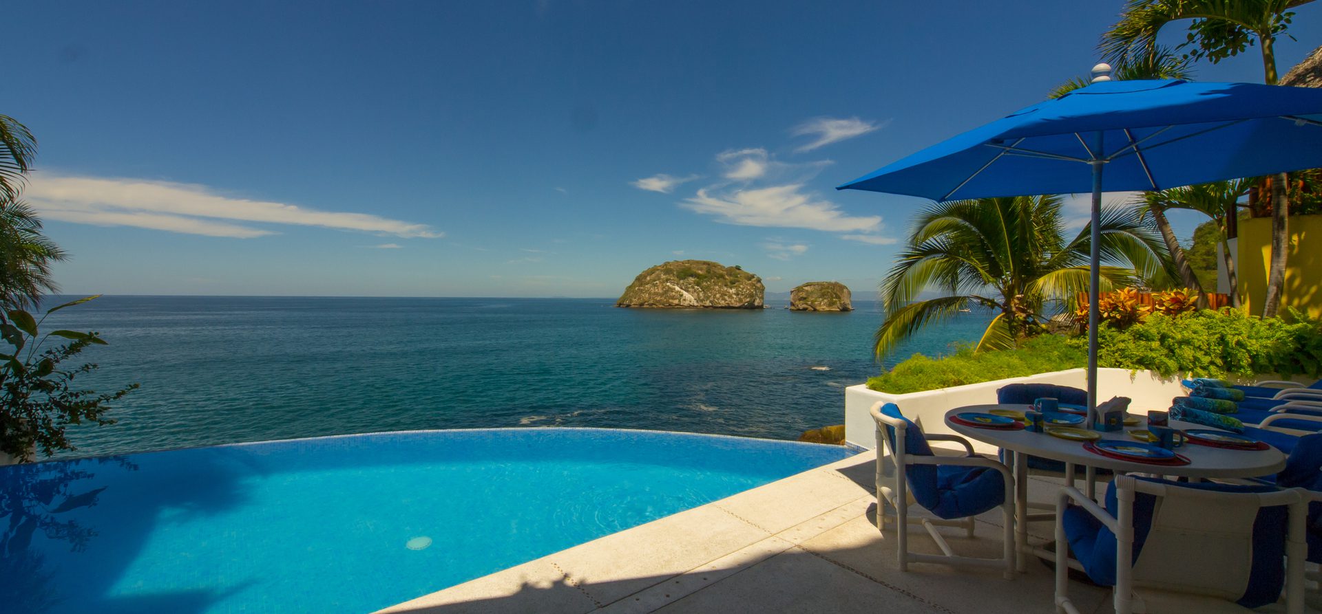 Oceanfront pool with view