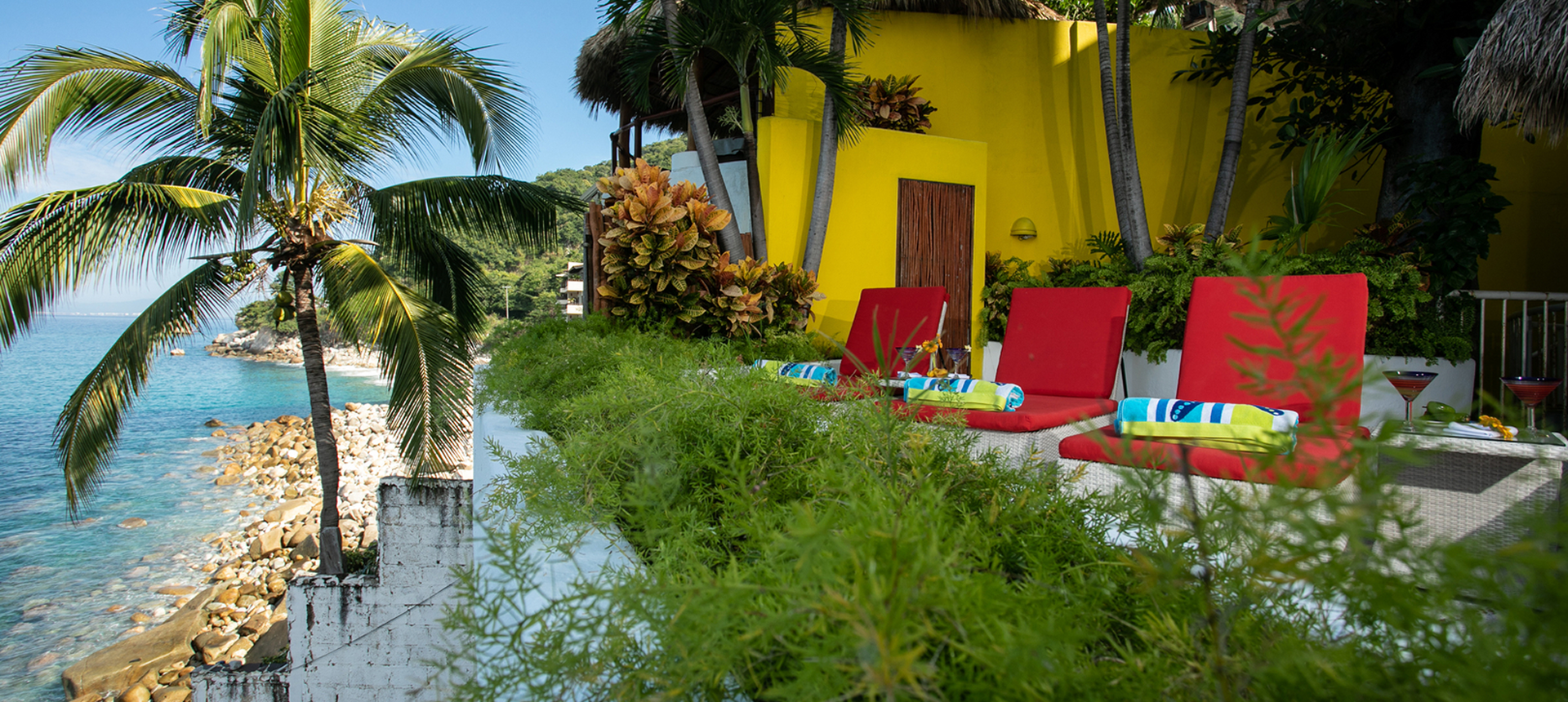Tropical patio with ocean view